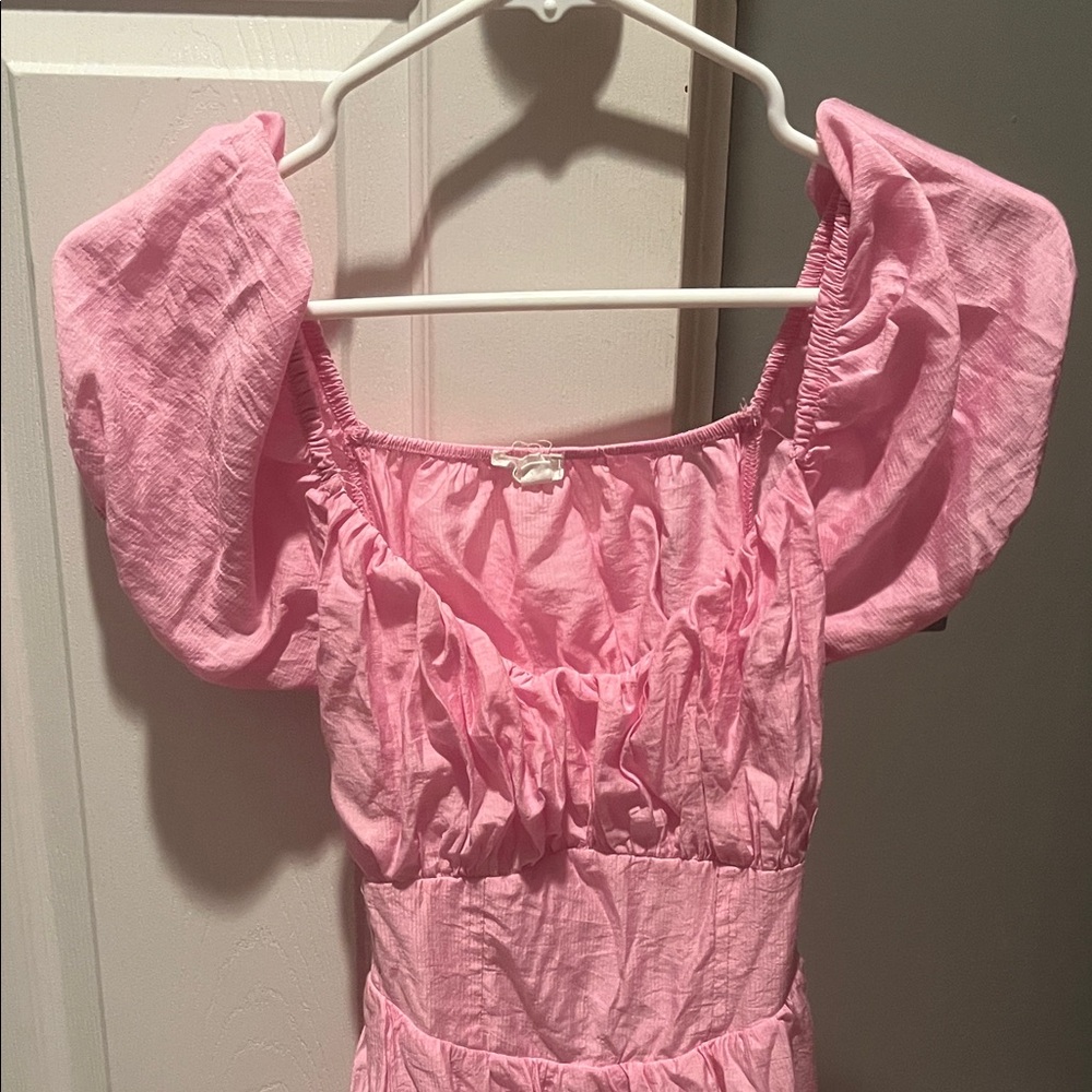 Blu Pepper Blush Puff Sleeve Dress